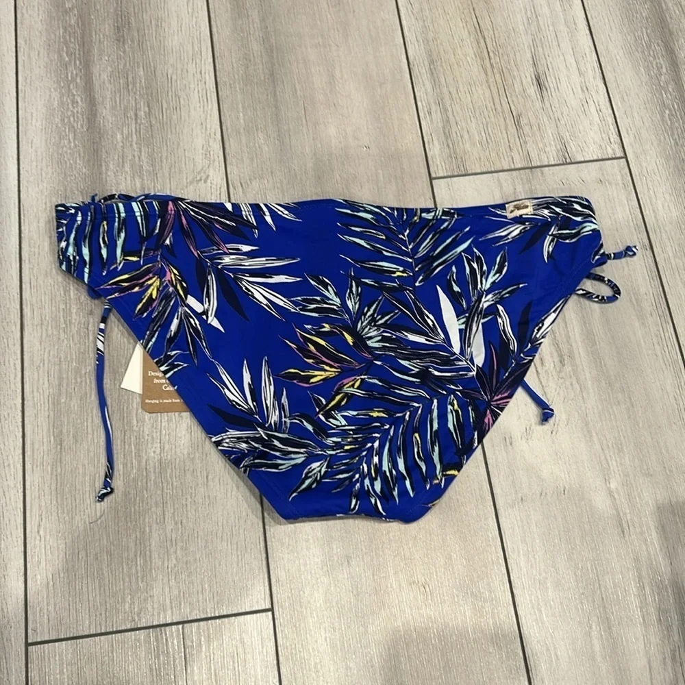 Hobie blue tropical print swim bikini bottom size XL